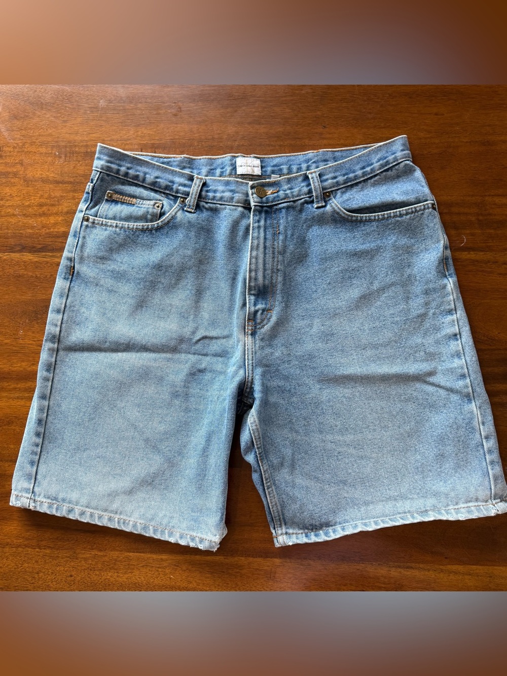 CALVIN KLEIN CK Men Regular Fit Cotton Denim Shorts - Size 36 Y2K Style